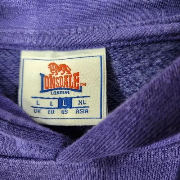 Lonsdale London Long Sleeve Embroidered Logo Pullover Hoodie Large - Picture 4 of 6